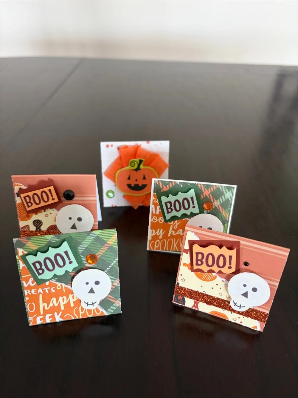 New Handmade Halloween Mini Foldable Surprise Cards - Set of 30, Colorful 2 x 2